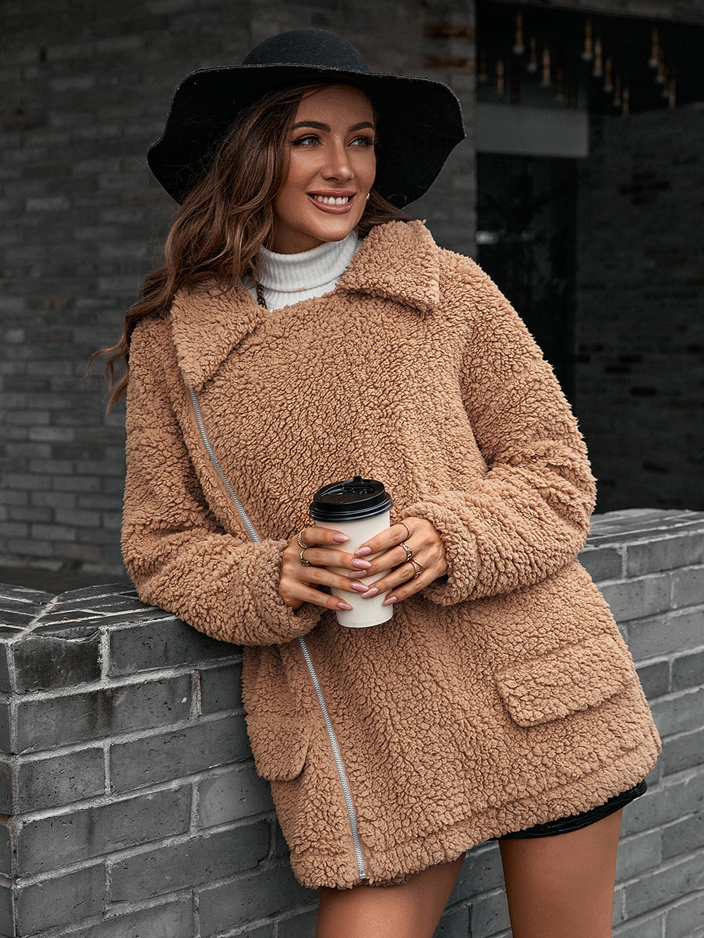 195e063c03cd40f6a9acea2a43dbc84c-Max Zip-Up Collared Teddy Jacket - Image 15