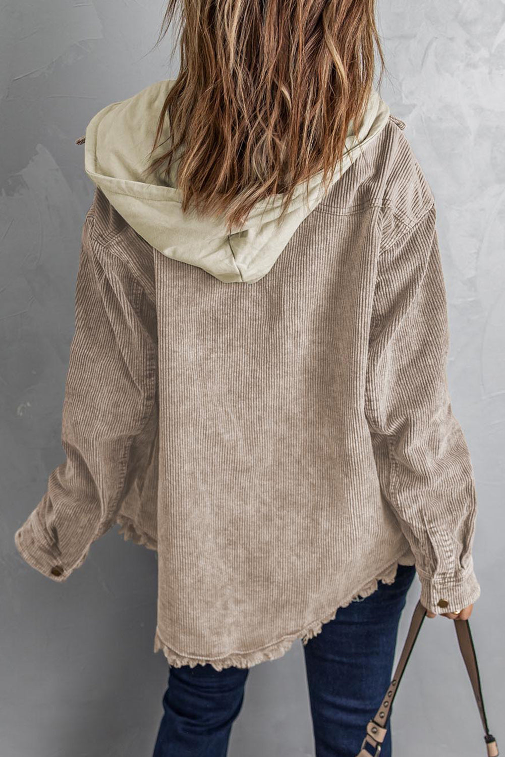 5a03c265707443d6b901e311a9a7d336-Max Snap Front Hooded Corduroy Shacket - Image 8