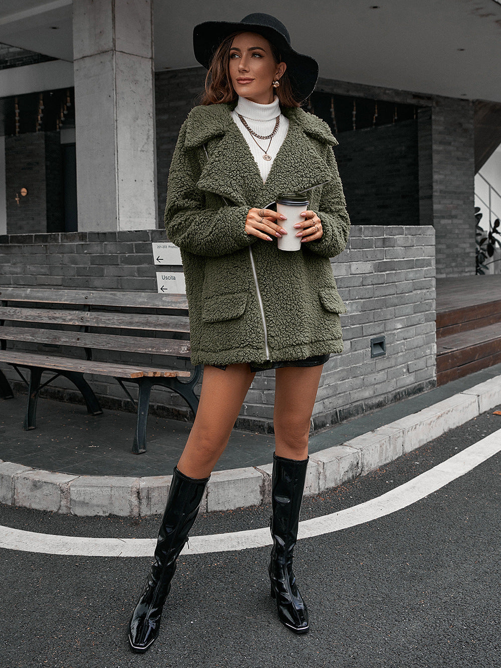 792461d2a1e24e6f92bf5caa0f806abd-Max Zip-Up Collared Teddy Jacket - Image 9