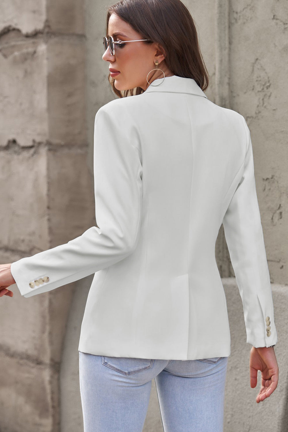 ad560c67fc30402198439904ec4db236-Max One-Button Flap Pocket Blazer - Image 2