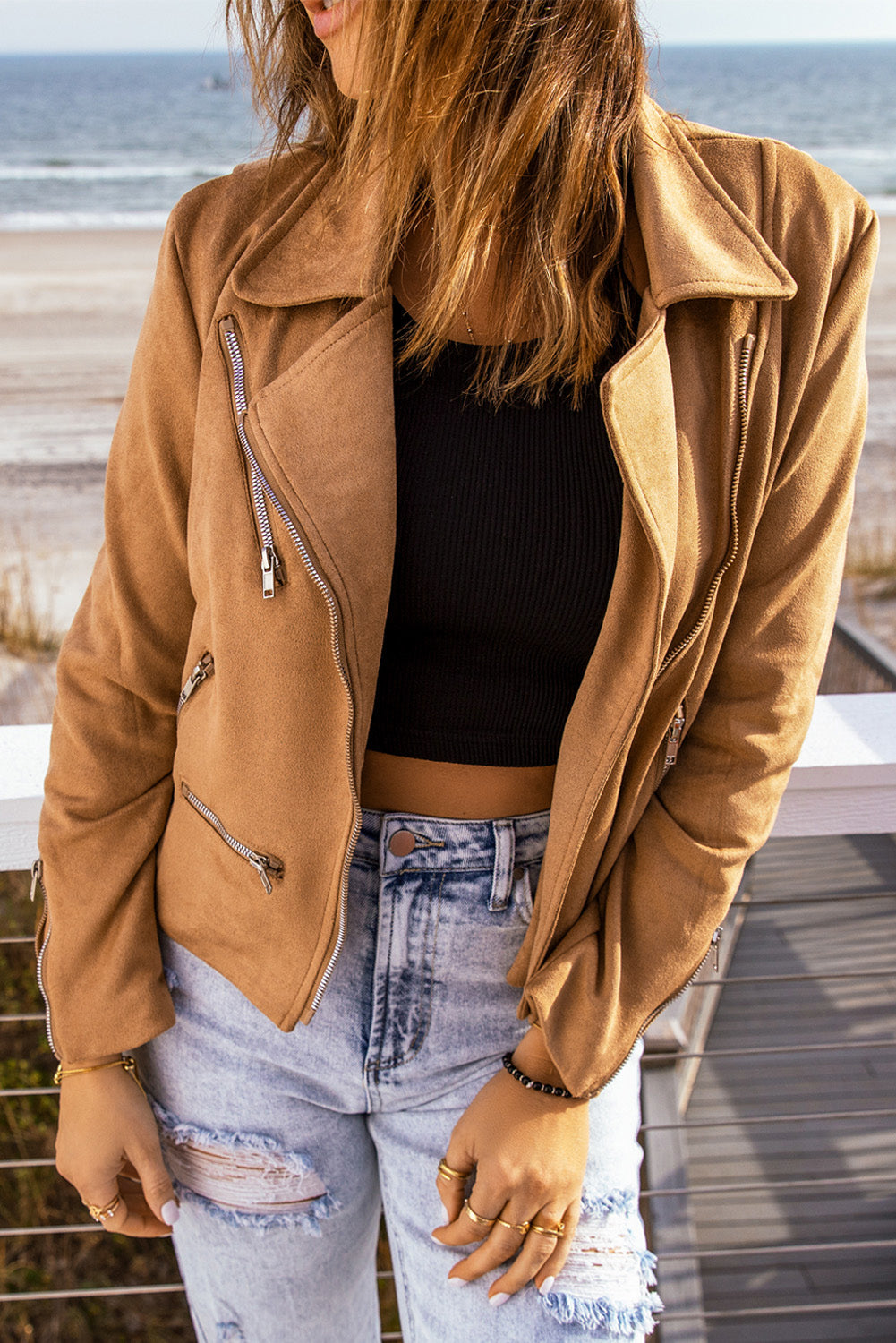 cf20a22426164b798179ebe16a13b756-Max Zip-Up Suede Jacket - Image 4