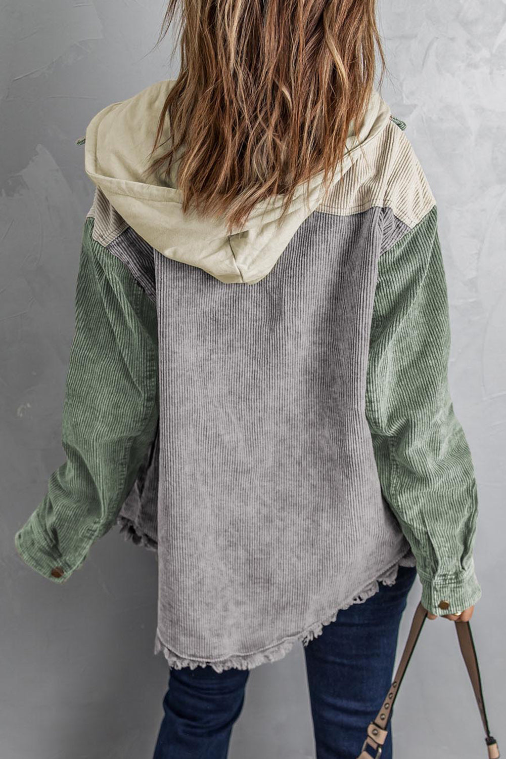 e08f4c94eadb409e86e83c211c712617-Max Snap Front Hooded Corduroy Shacket - Image 2